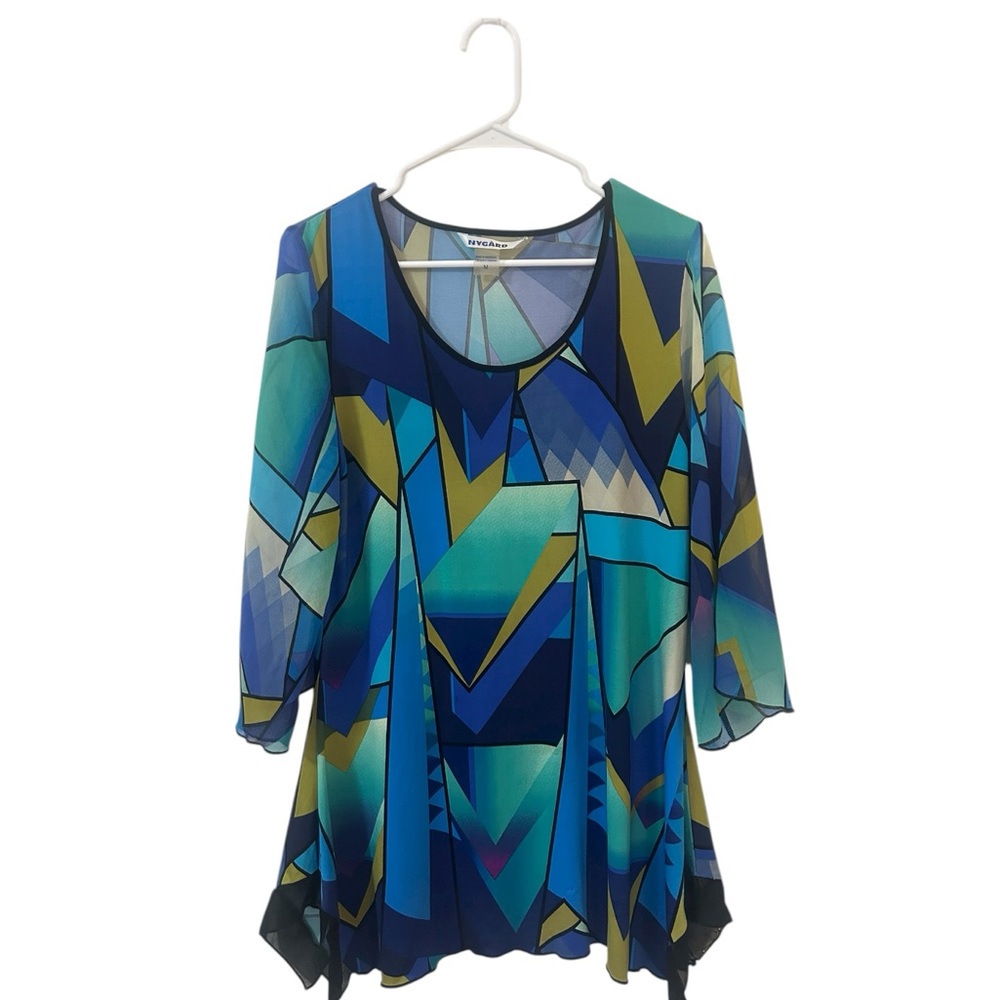 Peter Nygard Multicolor Geometric Top